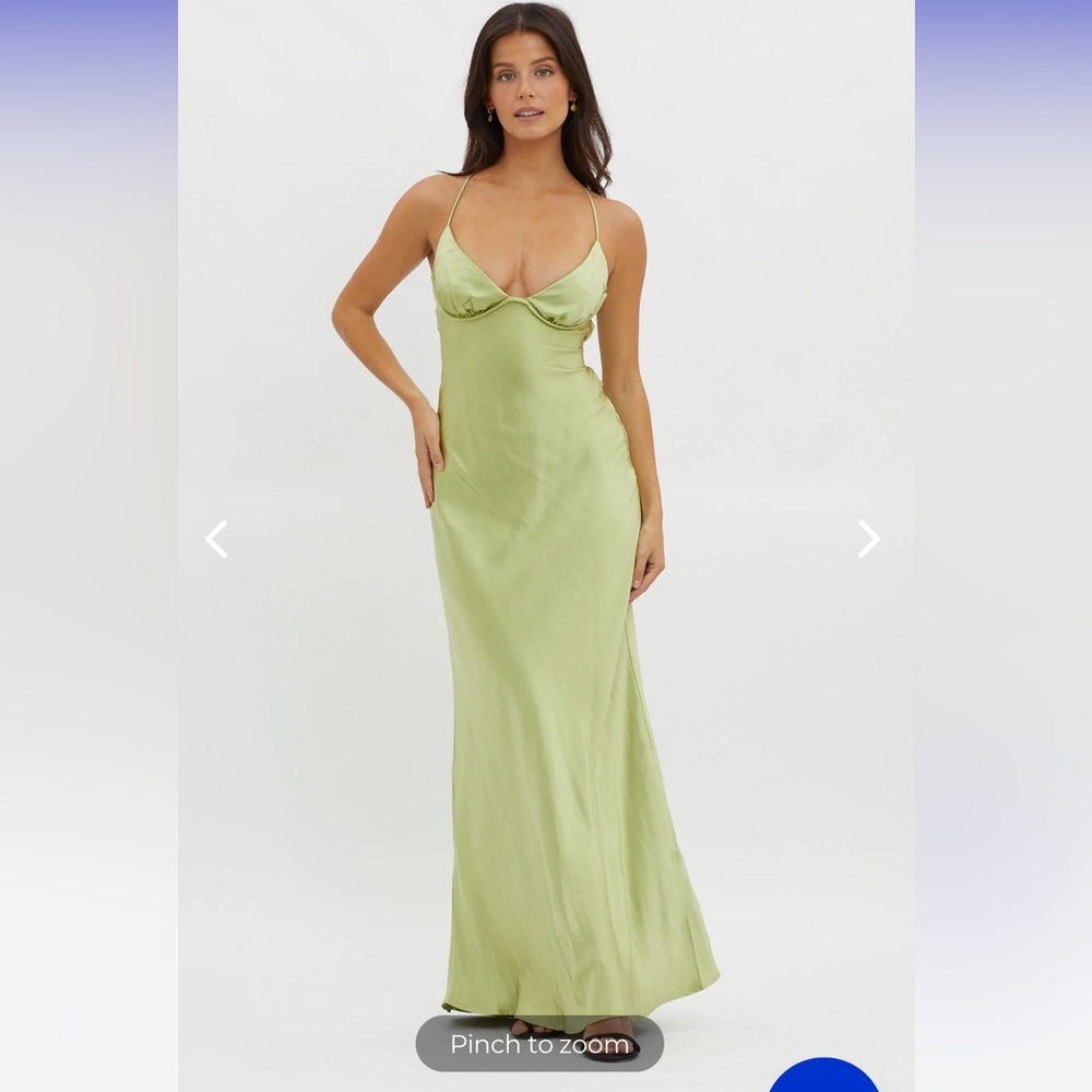 ALORA TIE-UP BACK MAXI DRESS OLIVE